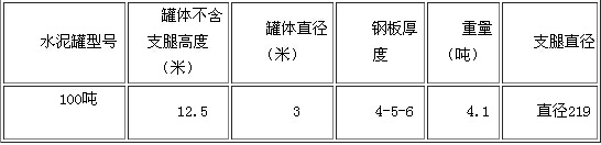 100噸水泥倉規格尺寸 100噸水泥倉規格尺寸